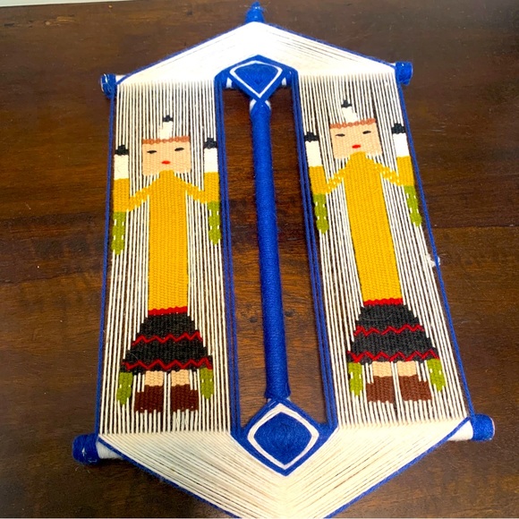 VTG Navajo Yei  Madala Gods Textile Fiber Wall Art 20" Beautiful colors - Picture 7 of 13